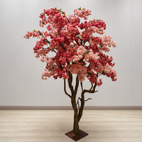 Arbre à fleurs en plastique personnalisé, arbre artificiel à fleurs de cerisier / Grand arbre à fleurs de cerisier blanc et rose pour la décoration de mariage