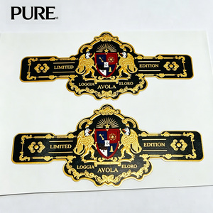 พิมพ์สติกเกอร์วงแหวนกระดาษคุณภาพสูงแบบกำหนดเอง ป้ายวงแหวนซิการ์ ปั๊มนูนลาย - Product Image 1