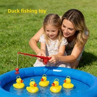 Ensemble de pêche gonflable magnétique en PVC pour enfants, pour intérieur/extérieur, avec canne à pêche, jeu aquatique parent-enfant suspendu