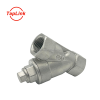 Katup Periksa Manual Tipe Y Berulir Baja Tahan Karat SS304/SS316 PN16 dengan Saringan Logam Air Female untuk Suhu Normal