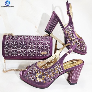 Bộ giày cao gót và túi dự tiệc bán chạy - Giày và túi phối hợp chất liệu PU Ý, dành cho các dịp tiệc tùng, nhiều màu sắc, giày và túi nữ - Product Image 4