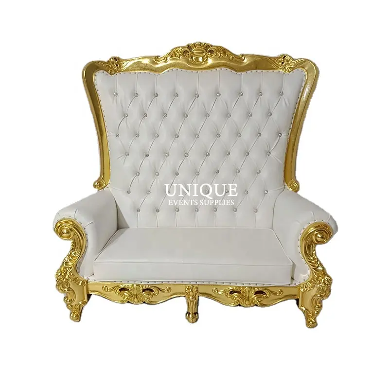 Beau canapé de luxe hôtel Villa Club canapé de salon canapé à dossier haut chaise de roi trône antique chaises en bois meubles de chambre à coucher