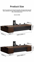 Bureau de direction classique en bois brun avec design moderne, hauteur réglable, modulaire, couleurs et dimensions personnalisables