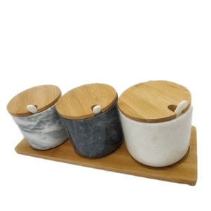Marble spice jar with rack