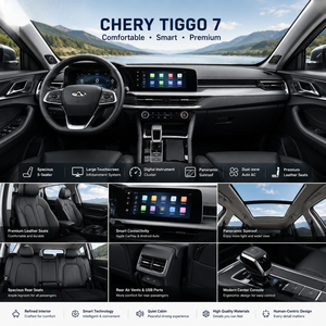 Chery Tiggo 7 d'<span class=keywords><strong>occasion</strong></span>, SUV essence 1.5T Turbo automatique, conduite à gauche, traction avant, 5 places, intérieur cuir foncé, jantes R18, caméra, pour concessionnaires en gros - Product Image 4
