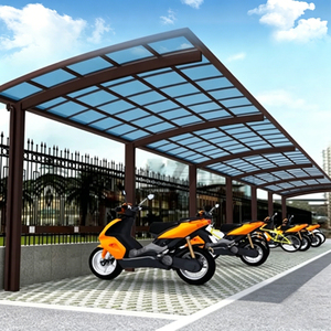 Abri de voiture moderne en aluminium pour 2 véhicules, toit plat, imperméable, abri de stationnement extérieur, structure thermolaquée - Product Image 3