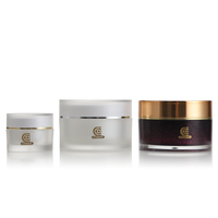 Contenants cosmétiques de luxe 10ml 50ml, pot rond en acrylique blanc nacré violet pour emballage de soins de la peau