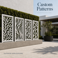 Panneau de clôture semi-privé en métal ajouré, en aluminium, avec design écoulement d'air et ombre, découpe laser personnalisée pour jardin et bord de piscine
