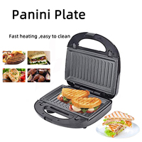 Vente en gros 750W 2 tranches détachable plaque antiadhésive professionnel donut panini Triangle Sandwich Maker 6 en 1 gaufrier