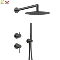 Ensemble de douche mural haut de gamme à double fonction, haute pression, en acier inoxydable, 10 pouces, effet pluie