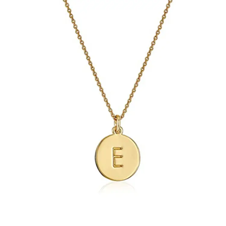 Wholesale new york most trending products 14K Gold Tone Women alphabet 26 initial letter A-Z pendant gold necklace