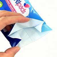 Sachet d'emballage métallisé haute barrière pour serviettes hygiéniques avec soufflet, pochette laminée BOPP/VMPET pour produits de soins féminins