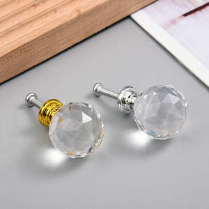 럭셔리 유럽형 가구 단일 구멍 손잡이 캐비닛 투명 크리스탈 핸들 - Product Image 3