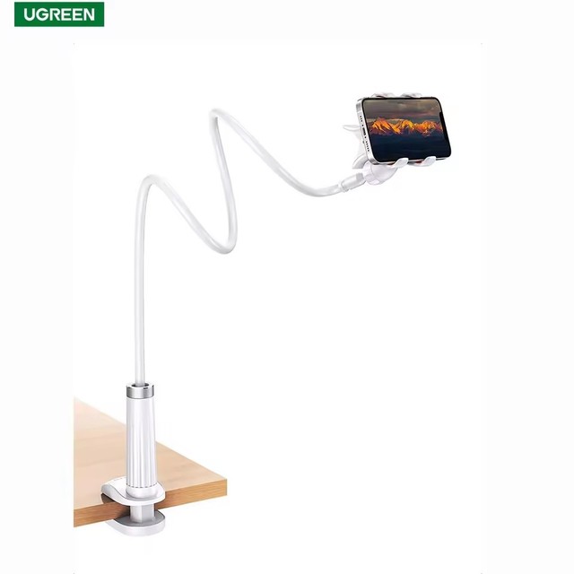 UGREEN LP113 Gooseneck Clip Phone Holder Bed Desk Cell Phone Mount Flexible Lazy Long Arm Clamp Holder Stand for iPhone Samsung