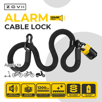Antivol de vélo à câble avec alarme sonore 120 dB, 2 clés, rechargeable USB-C, longue autonomie, étanche IP67 – Excellent rapport qualité-prix