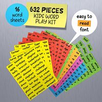 Kit de Tuiles Magnétiques Colorées Blanches Personnalisées pour Enfants – Motifs Poétiques