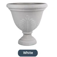 Pot Bunga Porselen Berdiri Lantai Motif Daun Retro Nordik Queen Cup untuk Tanaman Hijau Villa, Budidaya Bonsai, Berkebun di Rumah