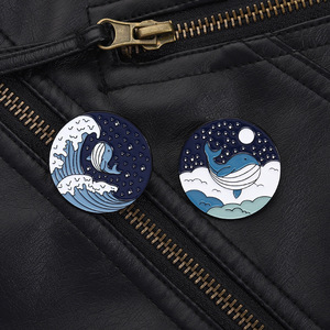Broche de Baleia Atacado, Emblema de Animal Marinho, Pin de Lapela de Esmalte Macio, Decoração Fofa de Desenho Animado para Estudantes e Casais - Product Image 6