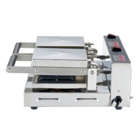Machine à gaufres carrées électriques en acier inoxydable commercial, machine à sandwich double mini pour le petit-déjeuner