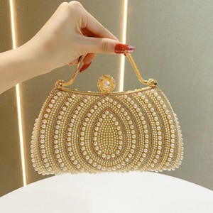 Ladies' Pearl Evening <b>Clutch</b> Bag fashion rhinestone Women's tote bags Stylish Flap Closure Party <b>Wedding</b> Handbag crossbody bag - Product Image 1