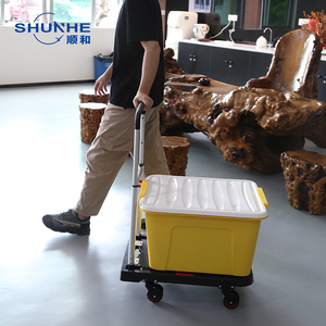 รถเข็นอลูมิเนียมอุตสาหกรรมแบบพับได้สี่ล้อ รับน้ำหนักได้ 137 กก. สำหรับงานหนัก พร้อมที่เก็บของ สำหรับจัดเก็บอุปกรณ์ช่าง  OEM - Product Image 4