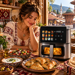 Friteuse à air carrée 4L multifonctionnelle pour la famille, 1350W, certifiée CE CB GS RoHS, pour la cuisine quotidienne à domicile, usine OEM KA23071 - Product Image 1