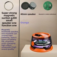 Altavoz Inalámbrico Magnético Portátil G200 Mini con Iluminación RGB, Función de Reloj, Resistente al Agua IP65, Alcance de 10 m, Sonido de 3 W para Fiestas al Aire Libre