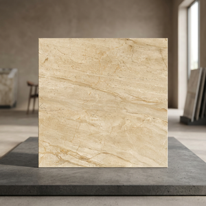 Carreaux de sol en porcelaine vitrifiée effet marbre Aramani Seal, céramique brillante 60x60cm par Vistaar - Product Image 4