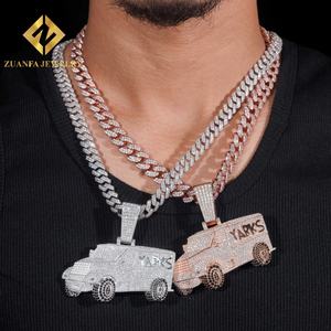 Collier pendentif en diamant Moissanite VVS GRA, testé au diamant, en argent 925, tendance hip-hop, bijoux de voiture, nouvelle tendance - Product Image 1