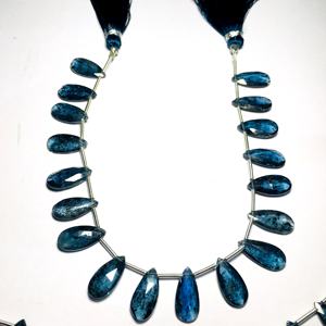 Cuentas de pera de cianita natural sin tratar, venta al por mayor, piedras preciosas sueltas, fabricación de joyas, certificado por terceros, todos los tamaños disponibles - Product Image 1