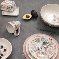 Décalcomanie personnalisée allant au four à micro-ondes Design nordique servant des salades soupes Bol en céramique à double oreille
