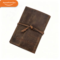 Carnet de notes A5 vintage en cuir pleine fleur, à trois volets, avec couverture à cordon, pages intérieures remplaçables, journal de voyage et d'affaires
