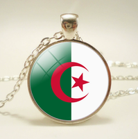 Collier chaîne en alliage avec pendentif cabochon en verre brillant, série drapeaux de pays, ajustable, bijoux en gros économiques du Danemark