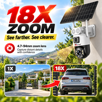 Caméra solaire PTZ Wistino 20W 24000mAh avec carte SIM 4G, zoom 18X, pour la sécurité des routes et des terres agricoles rurales, caméra solaire AOV haute performance