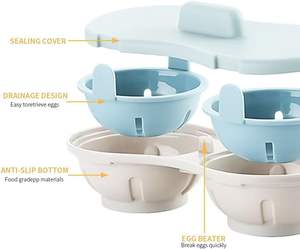 Offre Spéciale : Cuiseur à Œufs Pocheurs Multifonctionnel en Plastique pour Micro-ondes avec Filtre à Jaune d'Œuf - Product Image 3