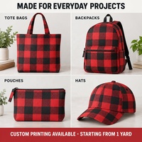 Tissu en toile 100% coton à motif écossais, sans MOQ, échantillon gratuit, impression numérique personnalisée, tissu pour sacs à dos et pochettes