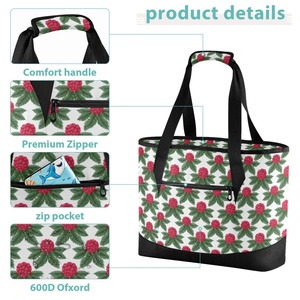 Sac isotherme à bandoulière pour le déjeuner, motif floral tropical hawaïen, en polyester durable, sac fourre-tout isotherme pour le déjeuner - Product Image 4