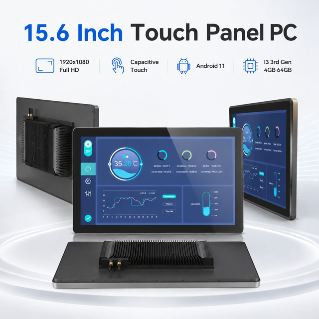 10.1 - 27inch Hmi Touch Screen Panel Industrial Tablet Computer IP65 Waterproof I3 3rd Generation 4+64 Linux Windows 10/11