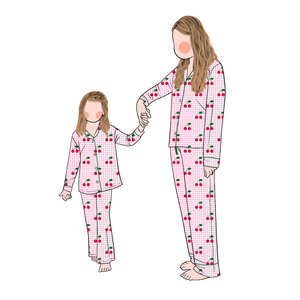 Venta al por mayor de moda de China patrón de frutas de moda pijama <span class=keywords><strong>conjunto</strong></span> de bebés <span class=keywords><strong>y</strong></span> mamá estilo casual - Product Image 6