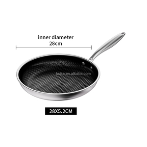 304 Multi-ply Stainless Steel Honeycomb 28cm 30cm 32cm <strong>Fry</strong> <strong>Pan</strong> Kitchen Three-layer Steel Cooking <strong>Fry</strong> <strong>Pan</strong> - Product Image 4