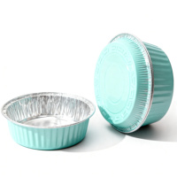 Barquette à tartelettes écologique en aluminium moulé de 50 ml, mini moule à pâtisserie jetable avec couvercle en plastique PET