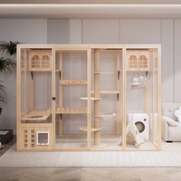 Grande vitrine panoramique en verre pour chats d'intérieur, présentoir commercial de luxe pour animaux de compagnie, conception personnalisable, vitrine de villa JINXIN