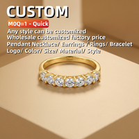 Bague de mariage personnalisée en or massif 14 carats avec diamant Moissanite couleur GRA D, Bijoux en or, Bague en or