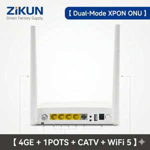 ชิป Zikun ZXIC XPON ONU 4GE POTS USB CATV AC1200 WiFi 5 ดูอัลแบนด์ ONT FTTH โมเด็มไฟเบอร์ออปติก สำหรับ ISP Bdcom OLT - Product Image 1