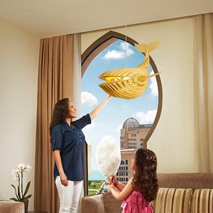 HITECDAD ديكور الفندق للمطاعم في الشمال ثريا خشبية معلقة فريدة من نوعها ضوء قلادة - Product Image 2