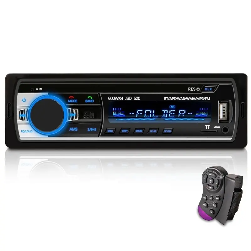 Autoradio Stereo lettore MP3 1 Din FM Audio registratore musicale USB SD AUX ingresso digitale Bluetooth Autoradio In Dash JSD520