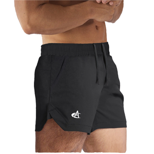Men's Black <b>Sport</b> <b>Shorts</b> With Drawstring Waist And Front Pockets Quick Dry Knitted Fabric Mid Rise <b>Short</b> Length Solid Color - Product Image 1