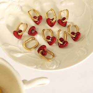 Collar con Colgante de Corazón <span class=keywords><strong>en</strong></span> Esmalte Dorado y Cobre, Estilo Moderno para Año Nuevo, Ligero, de Lujo, Simple, Combinable con Todo, Cadena Deportiva - Product Image 6