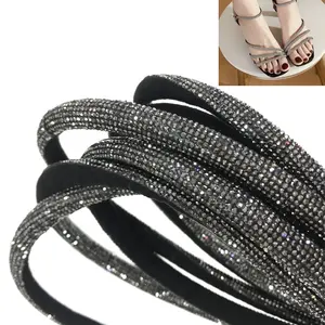 R008 1Cm Strass Strips Schoenen Decoratie Kristal Koord Strass Touw Voor Sandalen