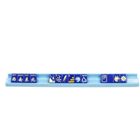 Support et pousseur de mahjong en bois de 19 pouces, finition piano haute brillance personnalisée, ensemble de 4 supports de tuiles de mahjong en bois